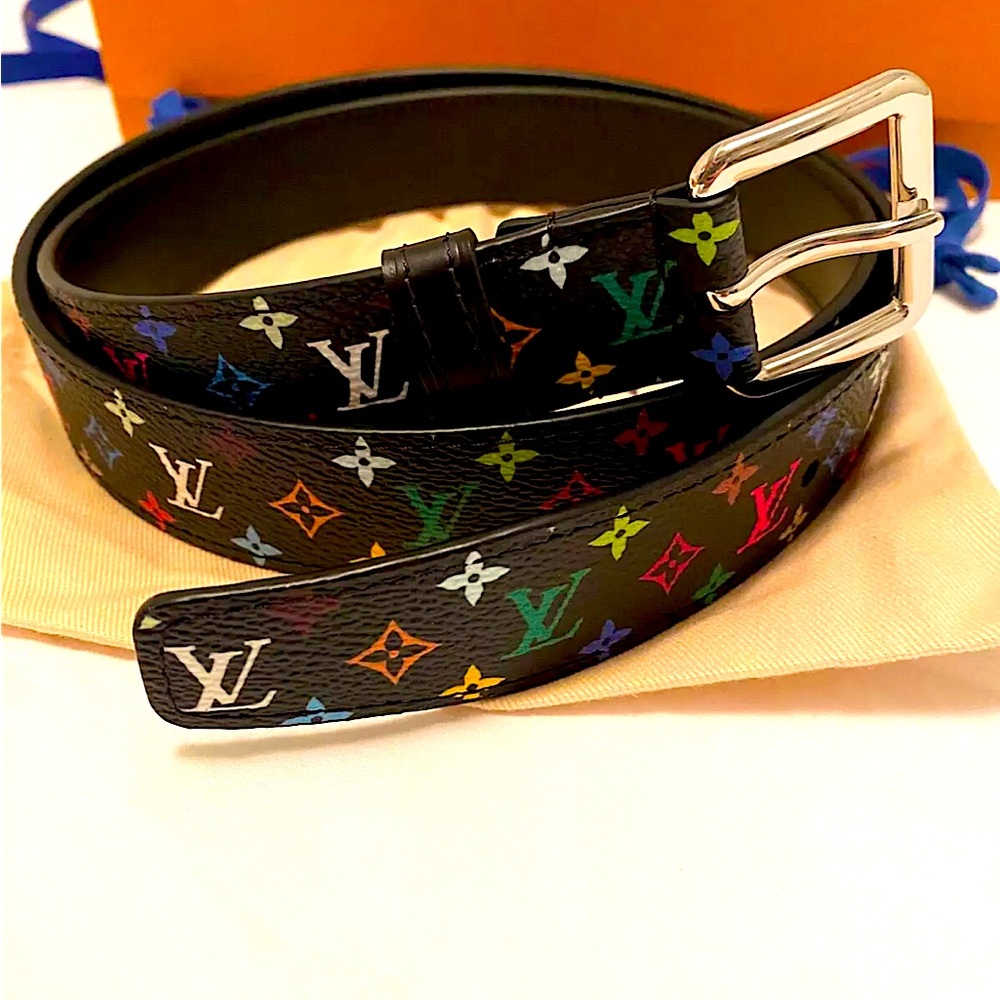 NIB Louis Vuitton x Murakami D-Ring Multicolor Monogram Belt